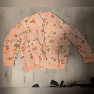Perch By Blu Pepper Pink Floral Bomber Jacket